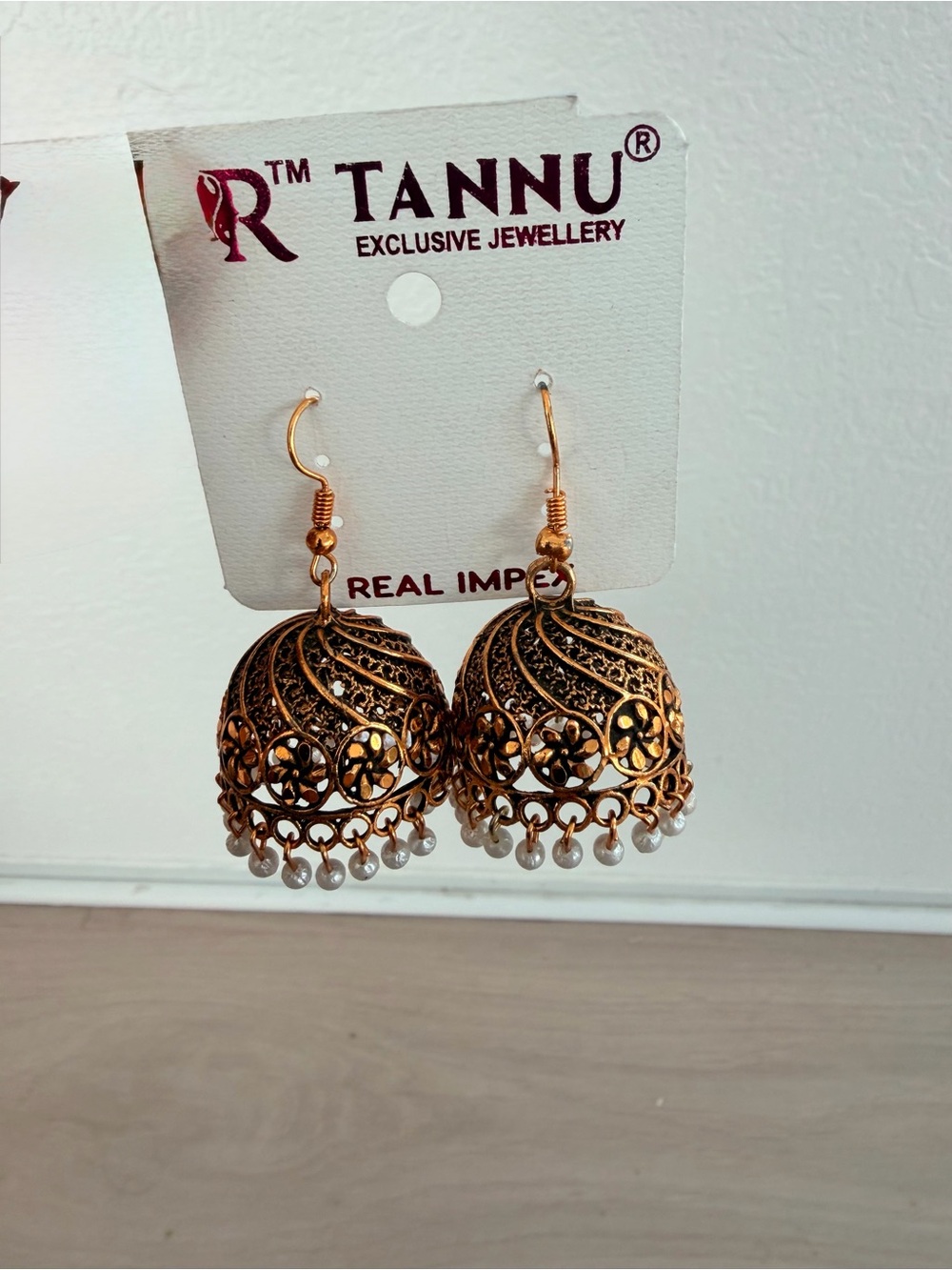 Jhumka Earrings with Pearl Drops